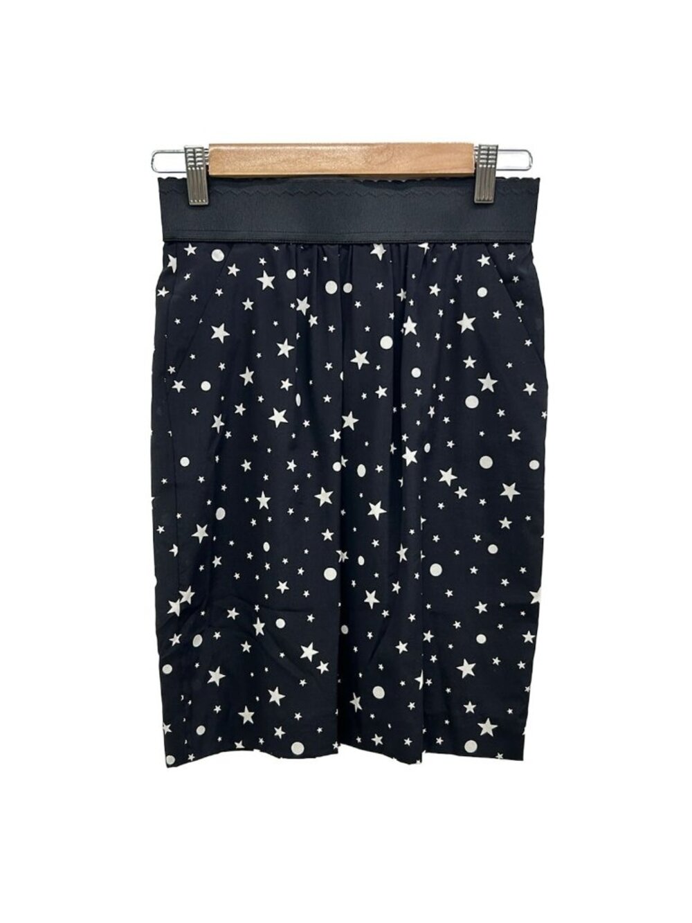 Dolce & Gabbana Skirt S Black White Knee-length Dot Pattern 36